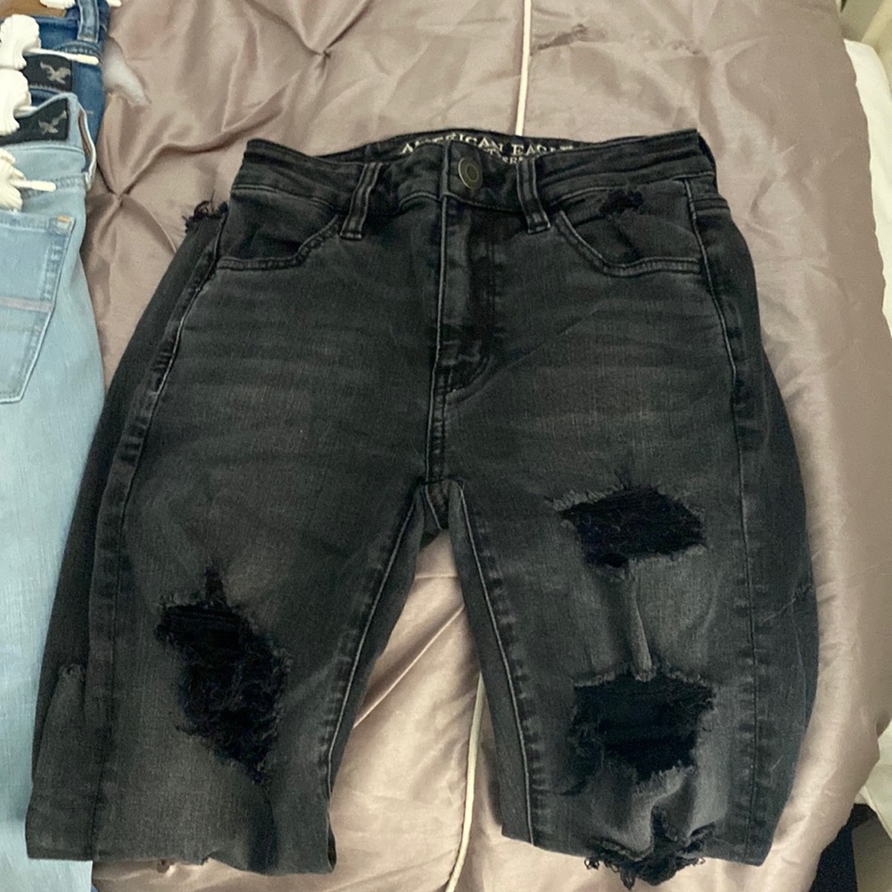 American eagle skinny jeans size 0 black